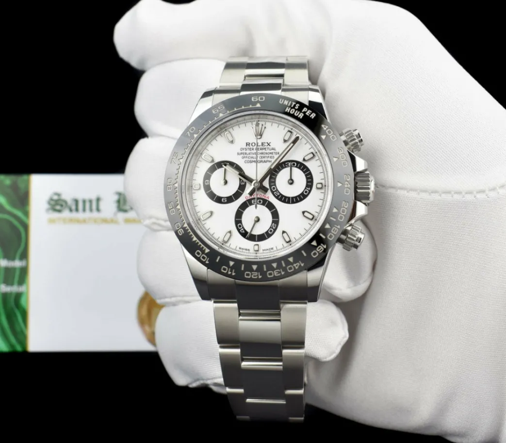 rolex_mm_stainless_steel__1-4.webp Racing Professional Watches | Sant Blanc ROLEX 40mm Stainless Steel & Ceramic Daytona White Dial Model 116500 LN