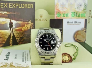 Sports Watches | Men's Watches | Sant Blanc ROLEX 40mm Stainless Steel Explorer II Black Dial SEL Model 16570