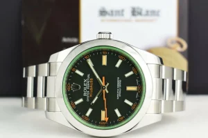 Sports Watches | Scientists Professional Watches | Sant Blanc ROLEX 40mm Stainless Steel Milgauss Green Crystal Black Index Dial Model 116400V