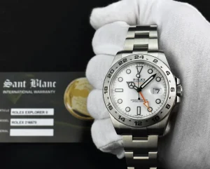 Sports Watches | Field Professional Watches | Sant Blanc ROLEX 42mm Stainless Steel Explorer II White Dial Model 216570