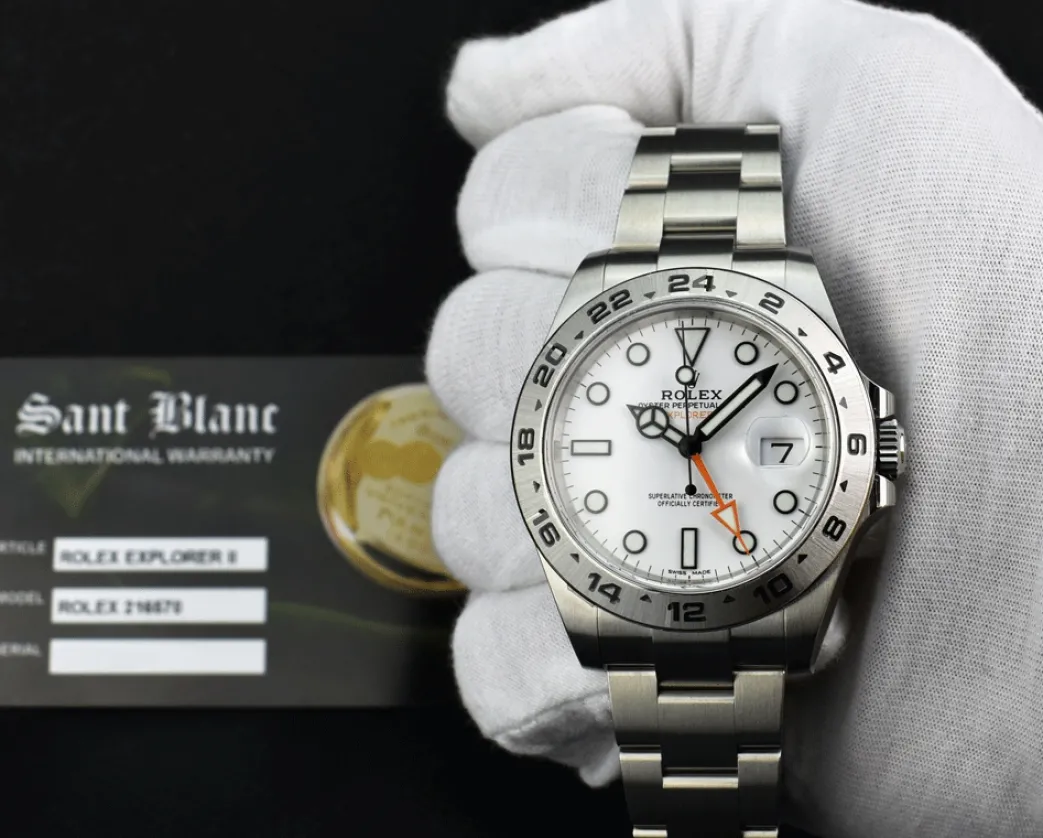 rolex_mm_stainless_steel__1-46.webp Sports Watches | Field Professional Watches | Sant Blanc ROLEX 42mm Stainless Steel Explorer II White Dial Model 216570