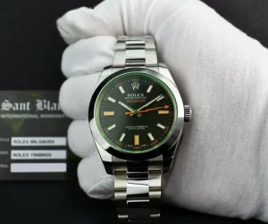 Sports Watches | Scientists Professional Watches | Sant Blanc ROLEX 40mm Stainless Steel Milgauss Green Crystal Black Index Model 116400GV