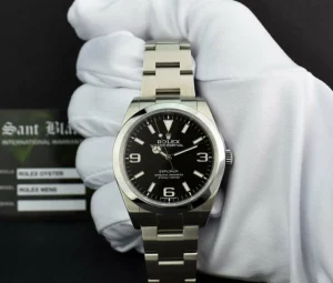 Sports Watches | Field Professional Watches | Sant Blanc ROLEX 39mm Stainless Steel Explorer Black Full Lume Dial Model 214270
