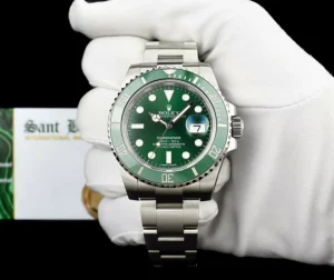 Diving Professional Watches | Sant Blanc ROLEX 40mm Stainless Steel Submariner Green Hulk with Card Model 116610LV