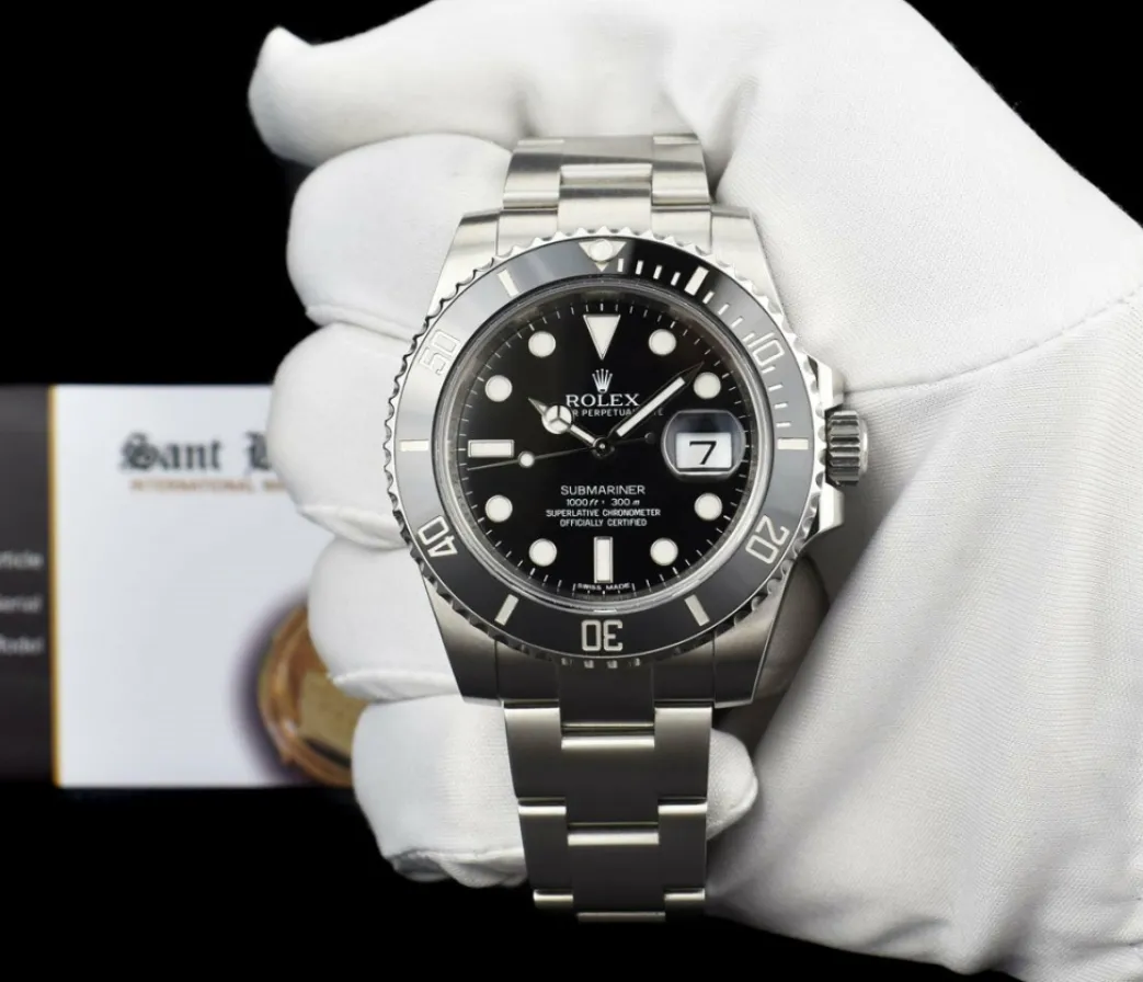 rolex_mm_stainless_steel__1-58.webp Diving Professional Watches | Sant Blanc ROLEX 40mm Stainless Steel Submariner Black Dial Ceramic Bezel Model 116610LN