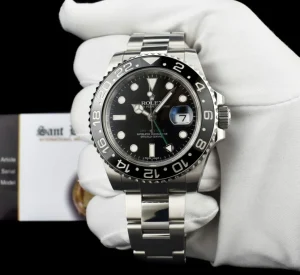Pilots Professional Watches | Sant Blanc ROLEX 40mm Stainless Steel GMT Master II Black Dial Ceramic Bezel Model 116710LN