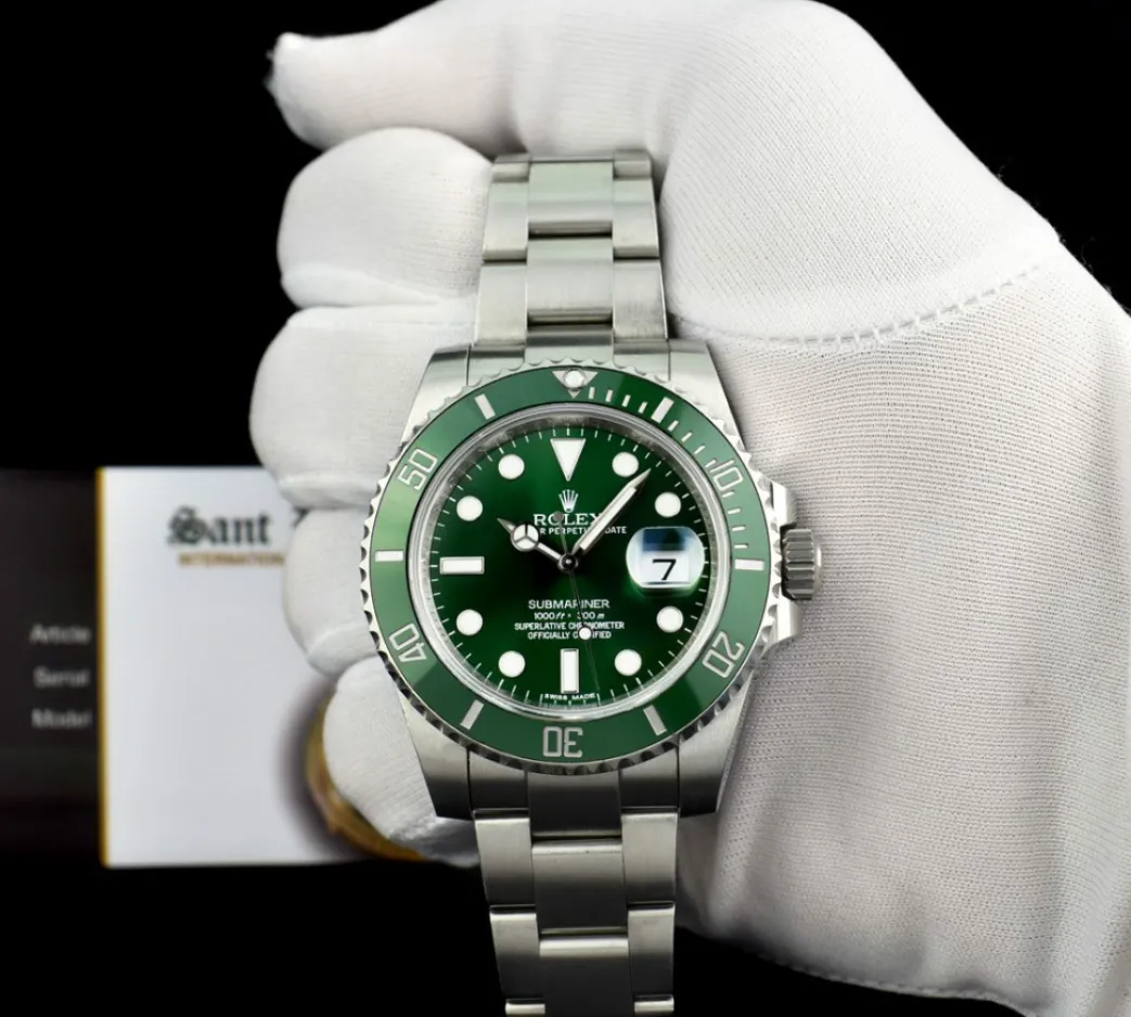 rolex_mm_stainless_steel__1-63.webp Diving Professional Watches | Sports Watches | Sant Blanc ROLEX 40mm Stainless Steel Submariner Green Ceramic Bezel - Hulk - Model 116610LV