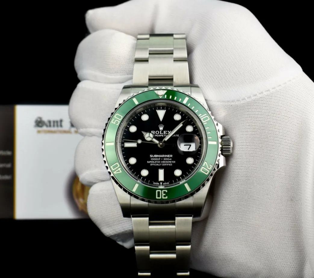 rolex_mm_stainless_steel__1-65.webp Diving Professional Watches | Men's Watches | Sant Blanc ROLEX 41mm Stainless Steel Submariner "Kermit" Green Ceramic Bezel Model 126610LV