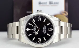 Men's Watches | Field Professional Watches | Sant Blanc ROLEX 39mm Stainless Steel Explorer Black Full Lume Dial Model 214270