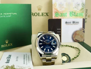 Men's Watches | Dress Watches | Sant Blanc ROLEX 41mm Stainless Steel DateJust II Blue Index Dial Model 116300