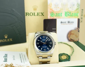 Men's Watches | Dress Watches | Sant Blanc ROLEX 36mm Stainless Steel Oyster Perpetual Blue Arabic Model 116000
