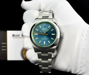 Scientists Professional Watches | Men's Watches | Sant Blanc ROLEX 40mm Stainless Steel Milgauss Blue Index Dial Model 116400GV