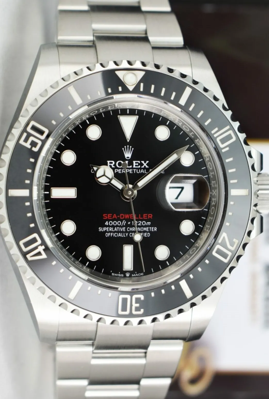 rolex_mm_stainless_steel__2-29.webp Deep Diving Professional Watches | Men's Watches | Sant Blanc ROLEX 43mm Stainless Steel Anniversary Red Sea Dweller Mark II Card Model 126600
