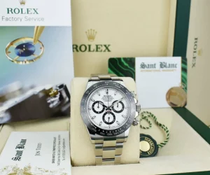 Racing Professional Watches | Sant Blanc ROLEX 40mm Stainless Steel & Ceramic Daytona White Dial Model 116500 LN
