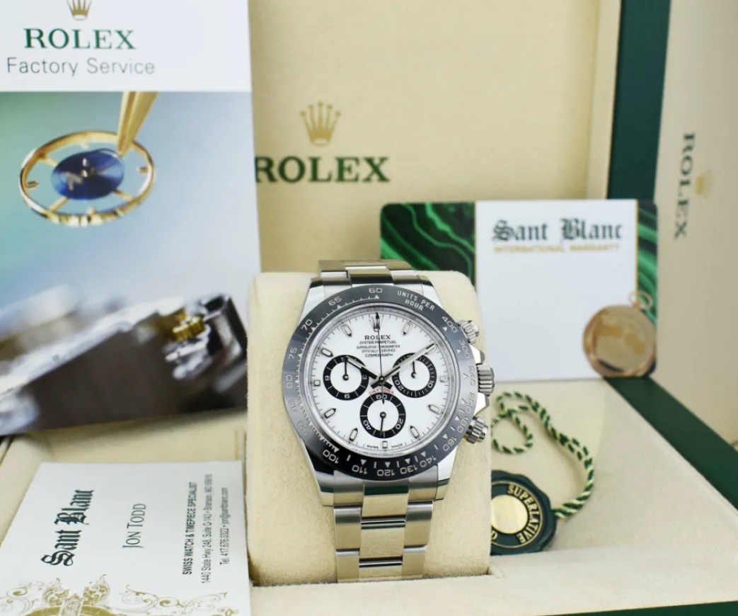 rolex_mm_stainless_steel__2-4.webp Racing Professional Watches | Sant Blanc ROLEX 40mm Stainless Steel & Ceramic Daytona White Dial Model 116500 LN