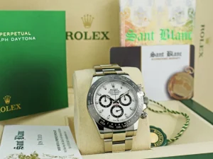 Sports Watches | Men's Watches | Sant Blanc ROLEX 40mm Stainless Steel Daytona White Dial Ceramic Bezel Model 116500LN