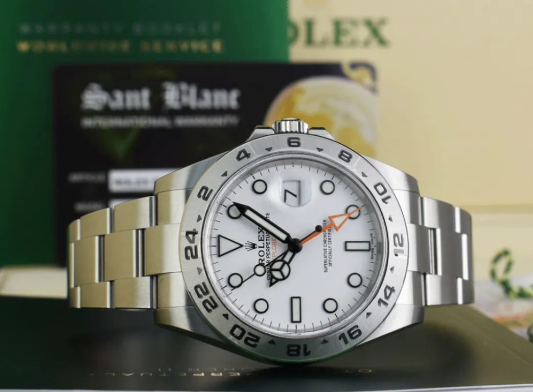 rolex_mm_stainless_steel__2-45.webp Sports Watches | Field Professional Watches | Sant Blanc ROLEX 42mm Stainless Steel Explorer II White Dial Model 216570