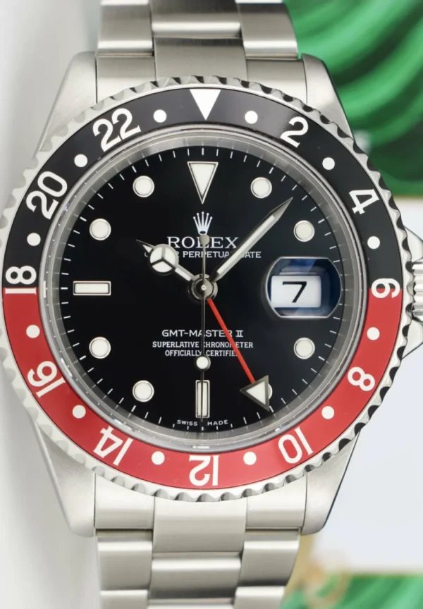 Pilots Professional Watches | Sant Blanc ROLEX 40mm Stainless Steel GMT Master II Coke Bezel w/Box & Books Model 16710