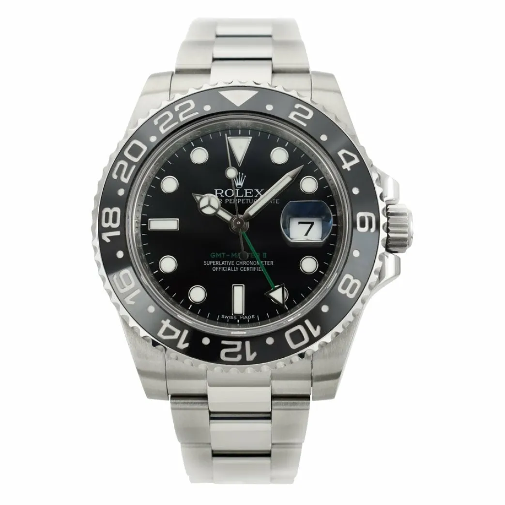 rolex_mm_stainless_steel__2-6.webp Pilots Professional Watches | Sant Blanc ROLEX 40mm Stainless Steel GMT Master II Black Dial Ceramic Bezel Model 116710LN