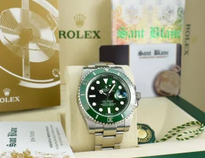 Diving Professional Watches | Sports Watches | Sant Blanc ROLEX 40mm Stainless Steel Submariner Green Ceramic Bezel - Hulk - Model 116610LV