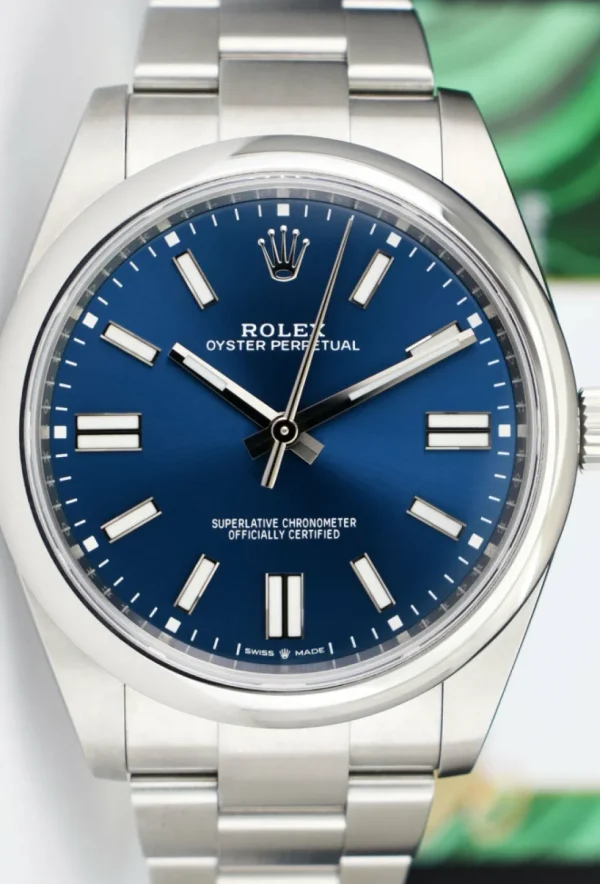 Men's Watches | Sant Blanc ROLEX 41mm Stainless Steel Oyster Perpetual Blue Index Model 124300