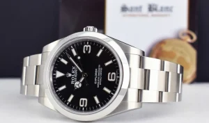 Men's Watches | Field Professional Watches | Sant Blanc ROLEX 39mm Stainless Steel Explorer Black Full Lume Dial Model 214270