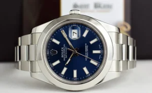 Men's Watches | Dress Watches | Sant Blanc ROLEX 41mm Stainless Steel DateJust II Blue Index Dial Model 116300