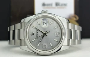 Men's Watches | Dress Watches | Sant Blanc ROLEX 36mm Stainless Steel DateJust Silver Wave Diamond Dial Model 116200