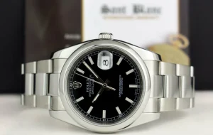 Men's Watches | Dress Watches | Sant Blanc ROLEX 36mm Stainless Steel DateJust Black Index Dial Oyster Band Model 116200