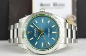 Scientists Professional Watches | Sant Blanc ROLEX 40mm Stainless Steel Milgauss Blue Z Dial w/ Card Model 116400GV