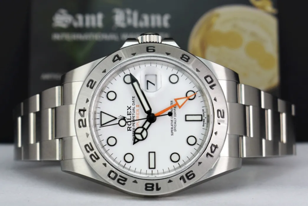 rolex_mm_stainless_steel__3-46.webp Sports Watches | Field Professional Watches | Sant Blanc ROLEX 42mm Stainless Steel Explorer II White Dial Model 216570