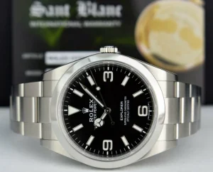 Sports Watches | Field Professional Watches | Sant Blanc ROLEX 39mm Stainless Steel Explorer Black Full Lume Dial Model 214270