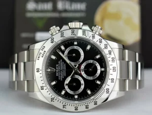 Sports Watches | Racing Professional Watches | Sant Blanc ROLEX 40mm Stainless Steel Daytona Black Index Dial 