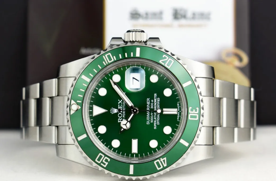 rolex_mm_stainless_steel__3-63.webp Diving Professional Watches | Sports Watches | Sant Blanc ROLEX 40mm Stainless Steel Submariner Green Ceramic Bezel - Hulk - Model 116610LV
