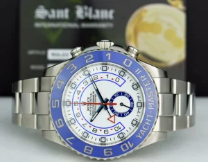 Yachting Professional Watches | Sports Watches | Sant Blanc ROLEX 44mm Stainless Steel Yachtmaster II White Dial Blue Hands Model 116680