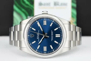 Men's Watches | Sant Blanc ROLEX 41mm Stainless Steel Oyster Perpetual Blue Index Model 124300