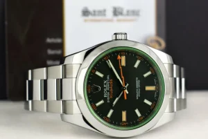 Sports Watches | Scientists Professional Watches | Sant Blanc ROLEX 40mm Stainless Steel Milgauss Green Crystal Black Index Dial Model 116400V