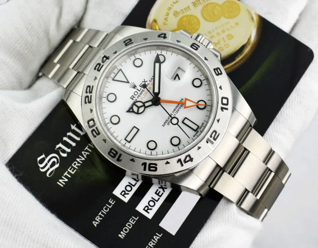 rolex_mm_stainless_steel__4-46.webp Sports Watches | Field Professional Watches | Sant Blanc ROLEX 42mm Stainless Steel Explorer II White Dial Model 216570