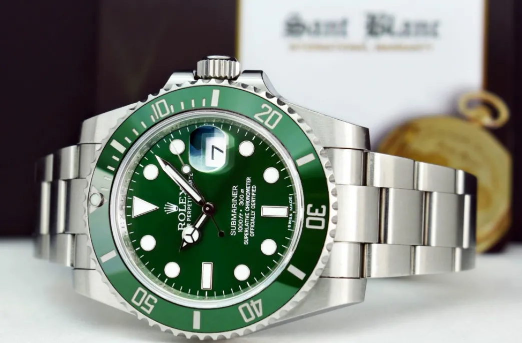 rolex_mm_stainless_steel__4-63.webp Diving Professional Watches | Sports Watches | Sant Blanc ROLEX 40mm Stainless Steel Submariner Green Ceramic Bezel - Hulk - Model 116610LV