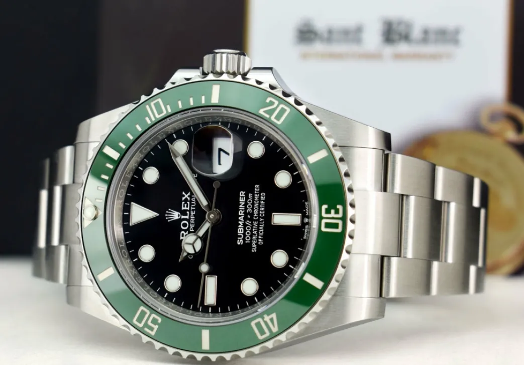 rolex_mm_stainless_steel__4-65.webp Diving Professional Watches | Men's Watches | Sant Blanc ROLEX 41mm Stainless Steel Submariner "Kermit" Green Ceramic Bezel Model 126610LV
