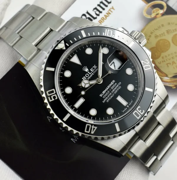 Diving Professional Watches | Sports Watches | Sant Blanc ROLEX 41mm Stainless Steel Submariner Black Index Dial Ceramic Bezel Model 126610LN
