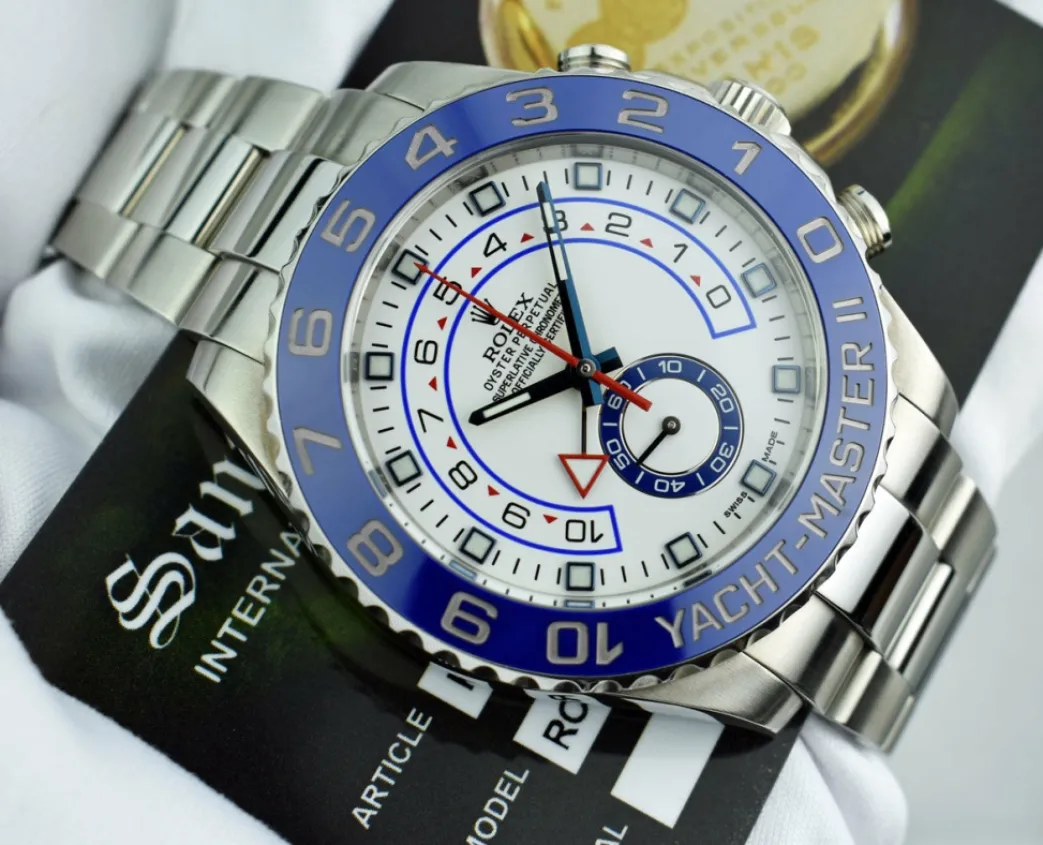 rolex_mm_stainless_steel__4-70.webp Yachting Professional Watches | Sports Watches | Sant Blanc ROLEX 44mm Stainless Steel Yachtmaster II White Dial Blue Hands Model 116680