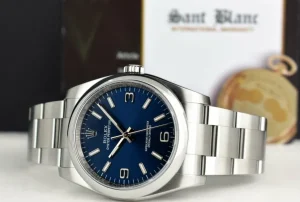 Men's Watches | Dress Watches | Sant Blanc ROLEX 36mm Stainless Steel Oyster Perpetual Blue Arabic Model 116000