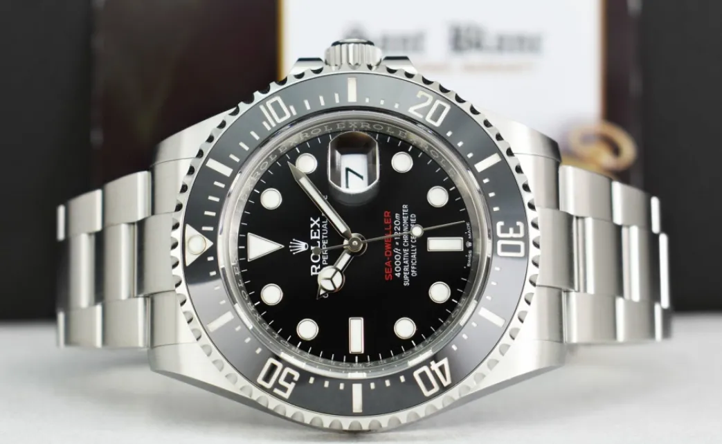 rolex_mm_stainless_steel__5-30.webp Deep Diving Professional Watches | Men's Watches | Sant Blanc ROLEX 43mm Stainless Steel Anniversary Red Sea Dweller Mark II Card Model 126600