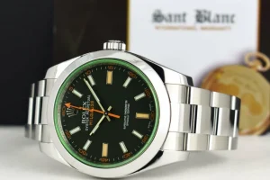 Sports Watches | Scientists Professional Watches | Sant Blanc ROLEX 40mm Stainless Steel Milgauss Green Crystal Black Index Dial Model 116400V