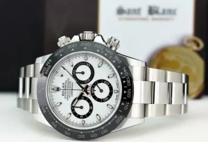 Sports Watches | Men's Watches | Sant Blanc ROLEX 40mm Stainless Steel Daytona White Dial Ceramic Bezel Model 116500LN