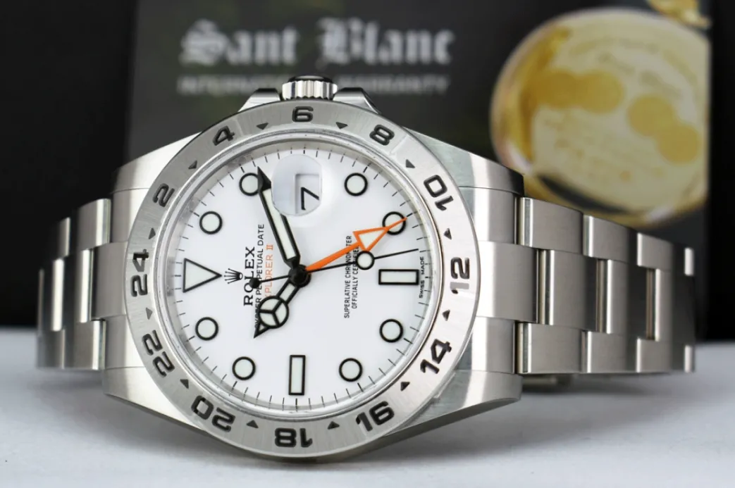 rolex_mm_stainless_steel__5-46.webp Sports Watches | Field Professional Watches | Sant Blanc ROLEX 42mm Stainless Steel Explorer II White Dial Model 216570