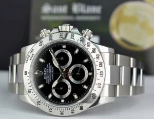 Sports Watches | Racing Professional Watches | Sant Blanc ROLEX 40mm Stainless Steel Daytona Black Index Dial 
