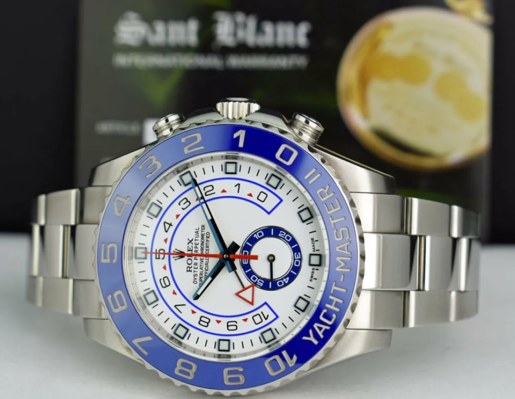 rolex_mm_stainless_steel__5-70.webp Yachting Professional Watches | Sports Watches | Sant Blanc ROLEX 44mm Stainless Steel Yachtmaster II White Dial Blue Hands Model 116680