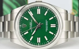 Men's Watches | Sant Blanc ROLEX 41mm Stainless Steel Oyster Perpetual Green Index Model 124300
